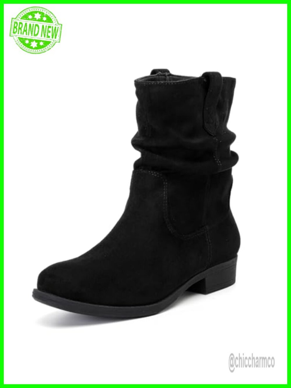 Women's Ankle Boots Flat Fashion Booties Faux Leather Microfiber Lug Sole